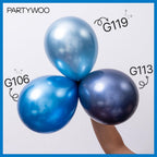 PartyWoo Metallic Blue Balloons | 50 Pcs, 12 Inch for Garland & Arch Decor