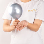 PartyWoo 50pcs Silver Metallic Balloons - 5inch for Garland or Arch | Birthday & Wedding Decor