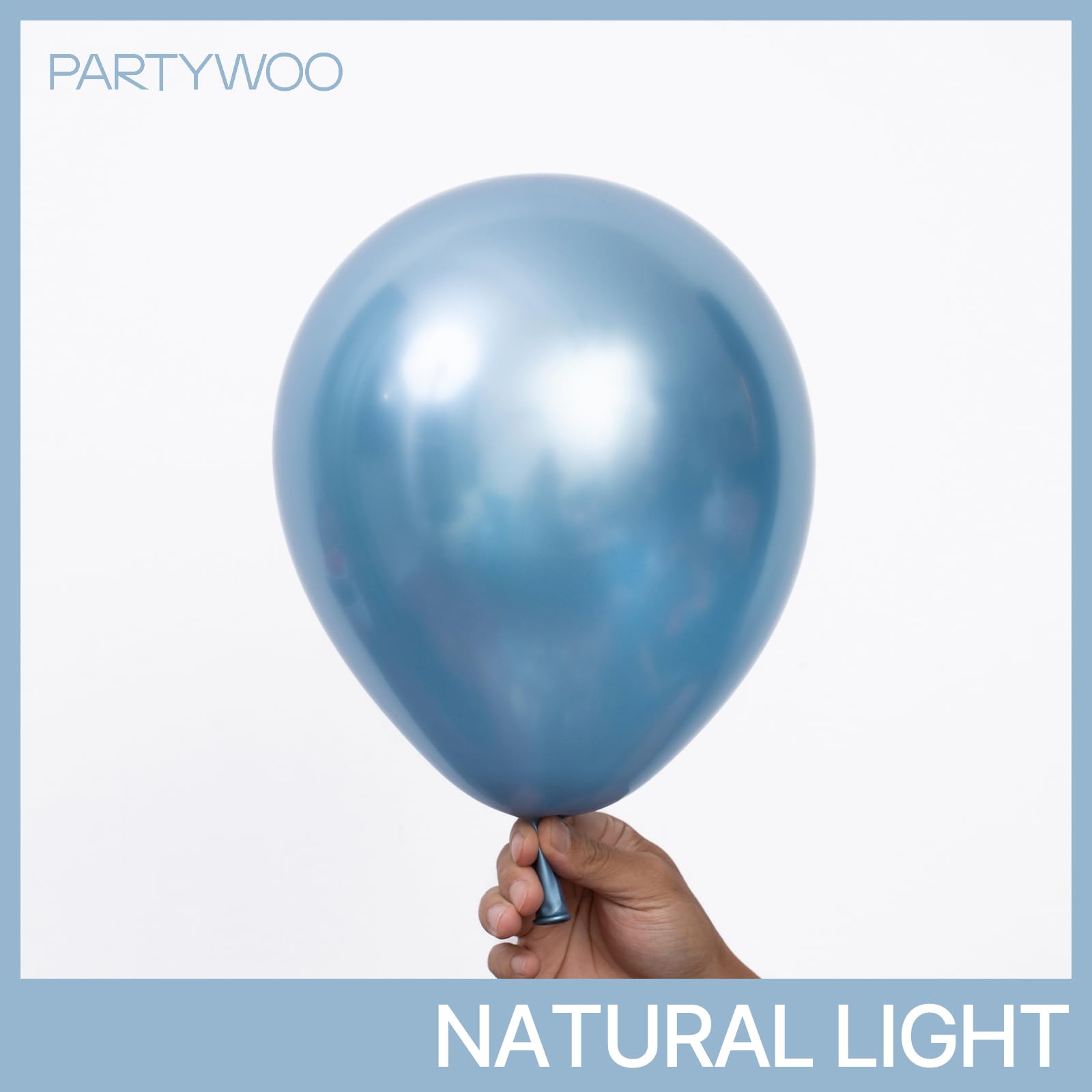 PartyWoo Metallic Blue Balloons | 50 Pcs, 12 Inch for Garland & Arch Decor
