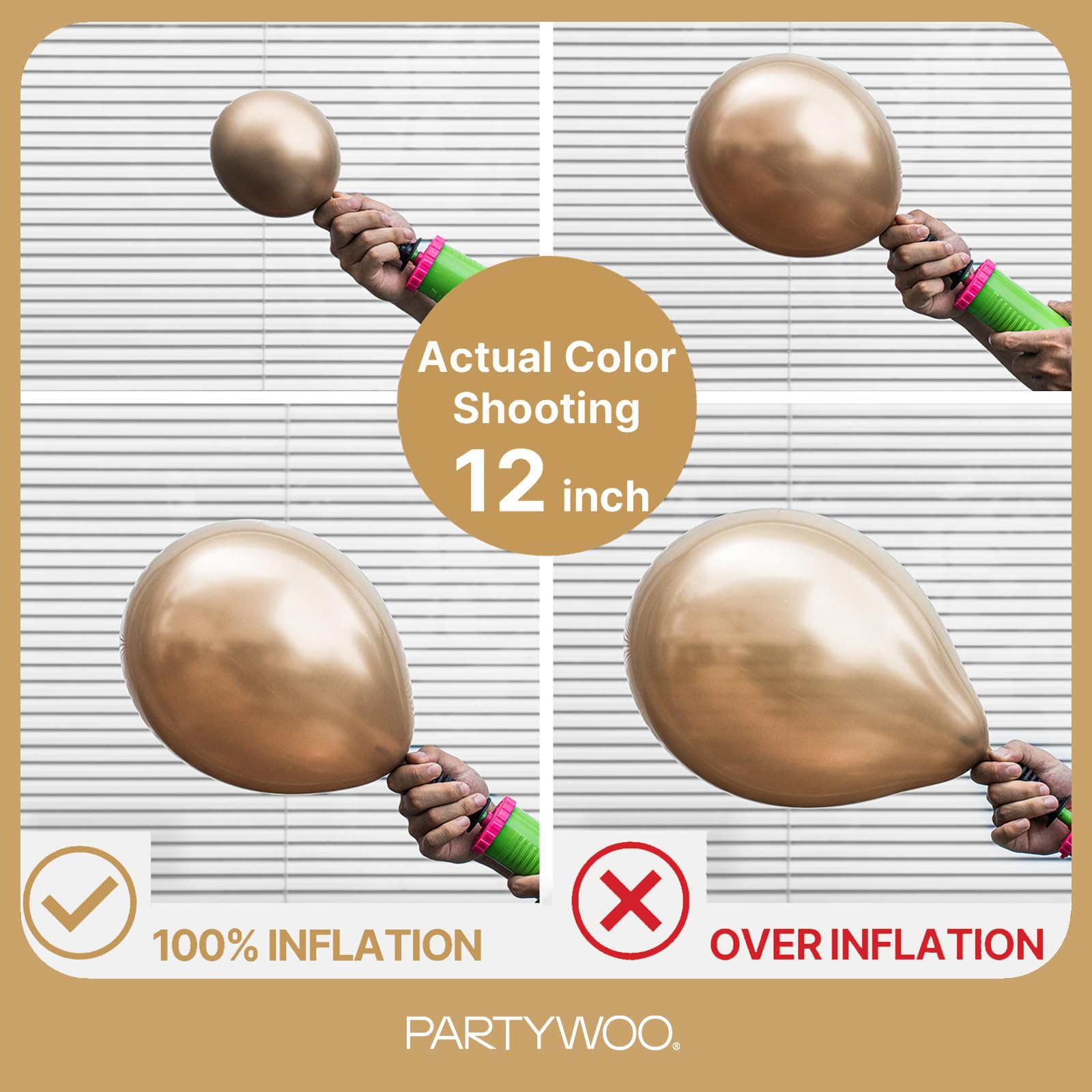 PartyWoo Metallic Gold Balloons 152pcs – Arch Kit for Weddings & Parties