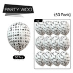 PartyWoo Paw Balloons – 50pcs 12in Matte White Paw Print Latex