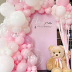 PartyWoo Pink and White Balloons - 140 Pcs Pastel Set for Garland & Arch