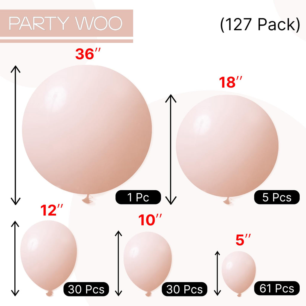 PartyWoo Pastel Orange Balloons 127pc Set — Arch Kit for Weddings & Parties