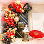 PartyWoo Red Black Gold Balloons – 140 pcs for Graduation & Party Decor (18/12/10/5 in)