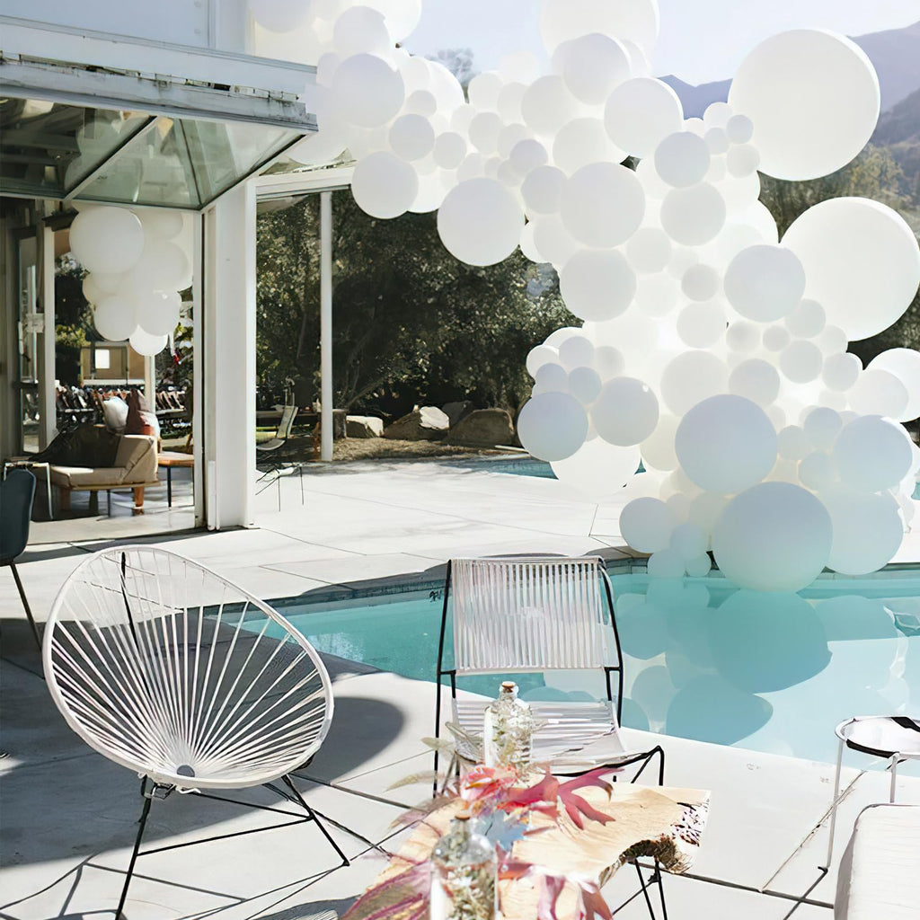PartyWoo Balloons - 50 Pack 5-Inch Matte White Balloons for Weddings & Parties