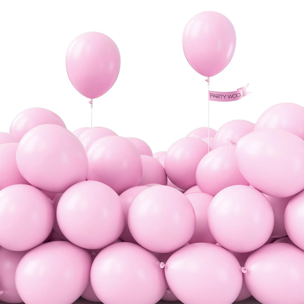 PartyWoo Baby Pink Balloons – 50 Count, 5-Inch Pastel Latex for Baby Showers & Parties