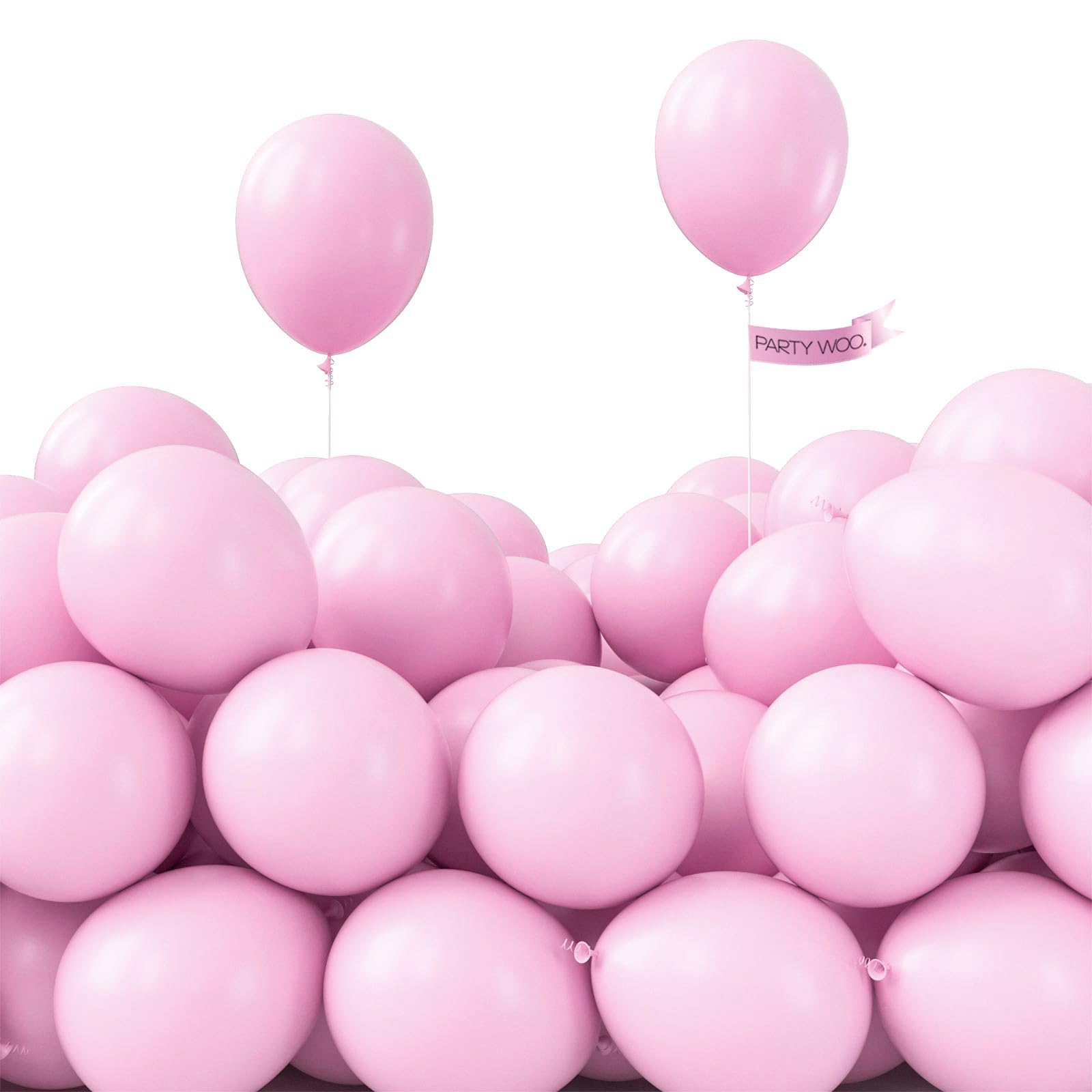 PartyWoo Baby Pink Balloons – 50 Count, 5-Inch Pastel Latex for Baby Showers & Parties