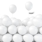PartyWoo Balloons - 50 Pack 5-Inch Matte White Balloons for Weddings & Parties