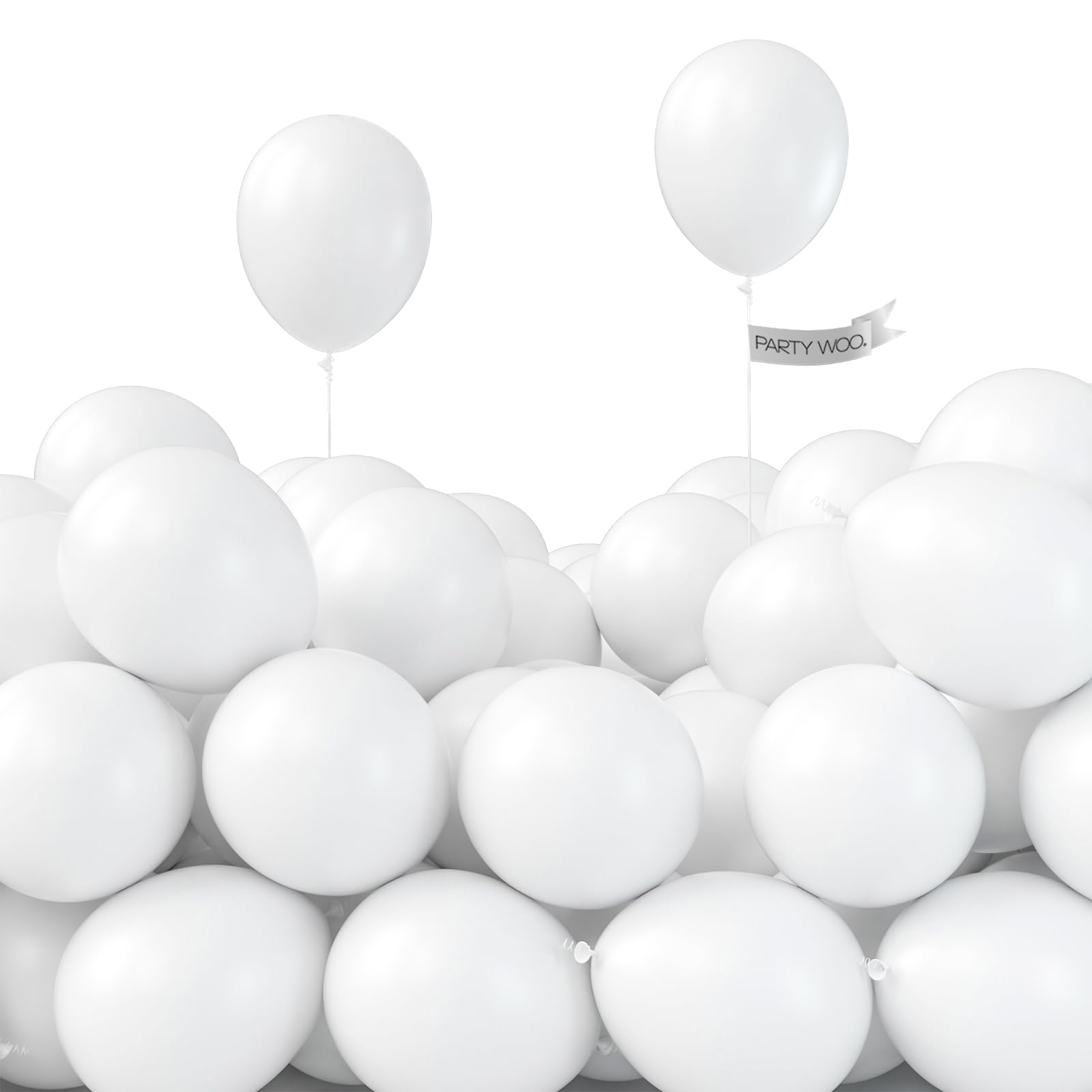 PartyWoo Balloons - 50 Pack 5-Inch Matte White Balloons for Weddings & Parties