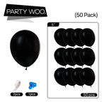 PartyWoo Black Matte Latex Balloons – 50pc, 5in, Helium or Air Fill for Parties
