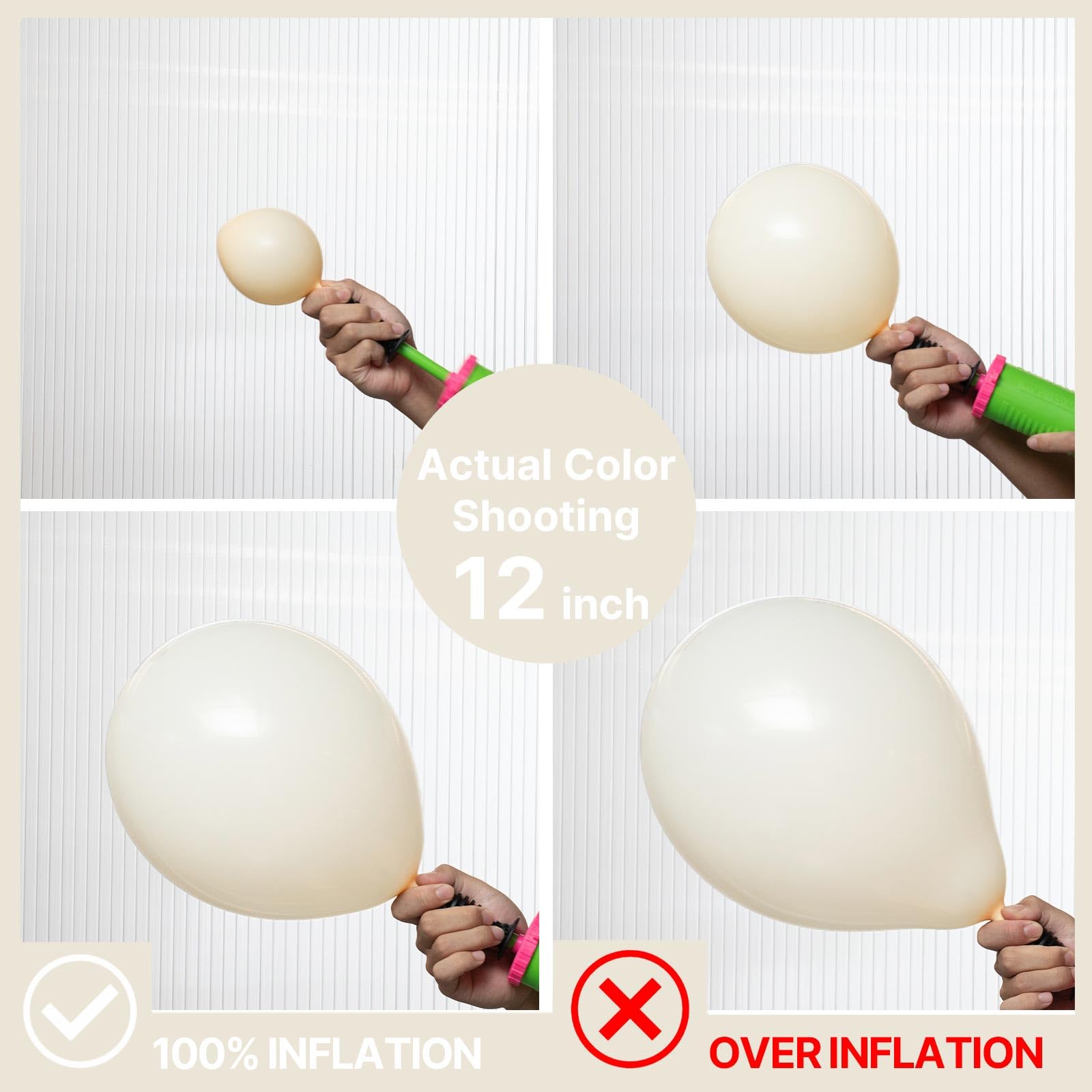 PartyWoo Beige Balloons 140pc Arch Kit – Ivory Cream 18/12/10/5in for Weddings & Parties