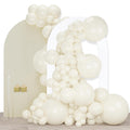 PartyWoo Beige Balloons 140pc Arch Kit – Ivory Cream 18/12/10/5in for Weddings & Parties