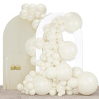 PartyWoo Beige Balloons 140pc Arch Kit – Ivory Cream 18/12/10/5in for Weddings & Parties