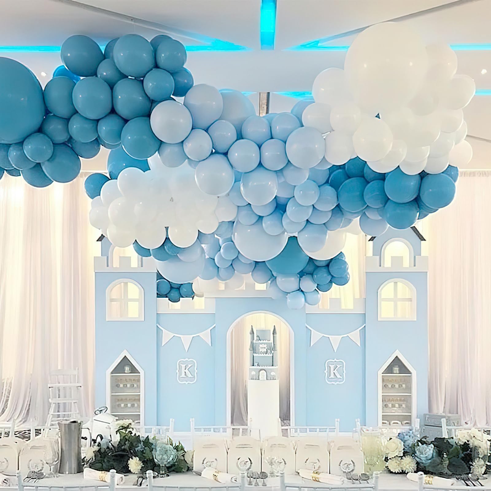PartyWoo Pastel Blue Balloons – 50 pcs, 12-inch Latex for Balloon Garlands