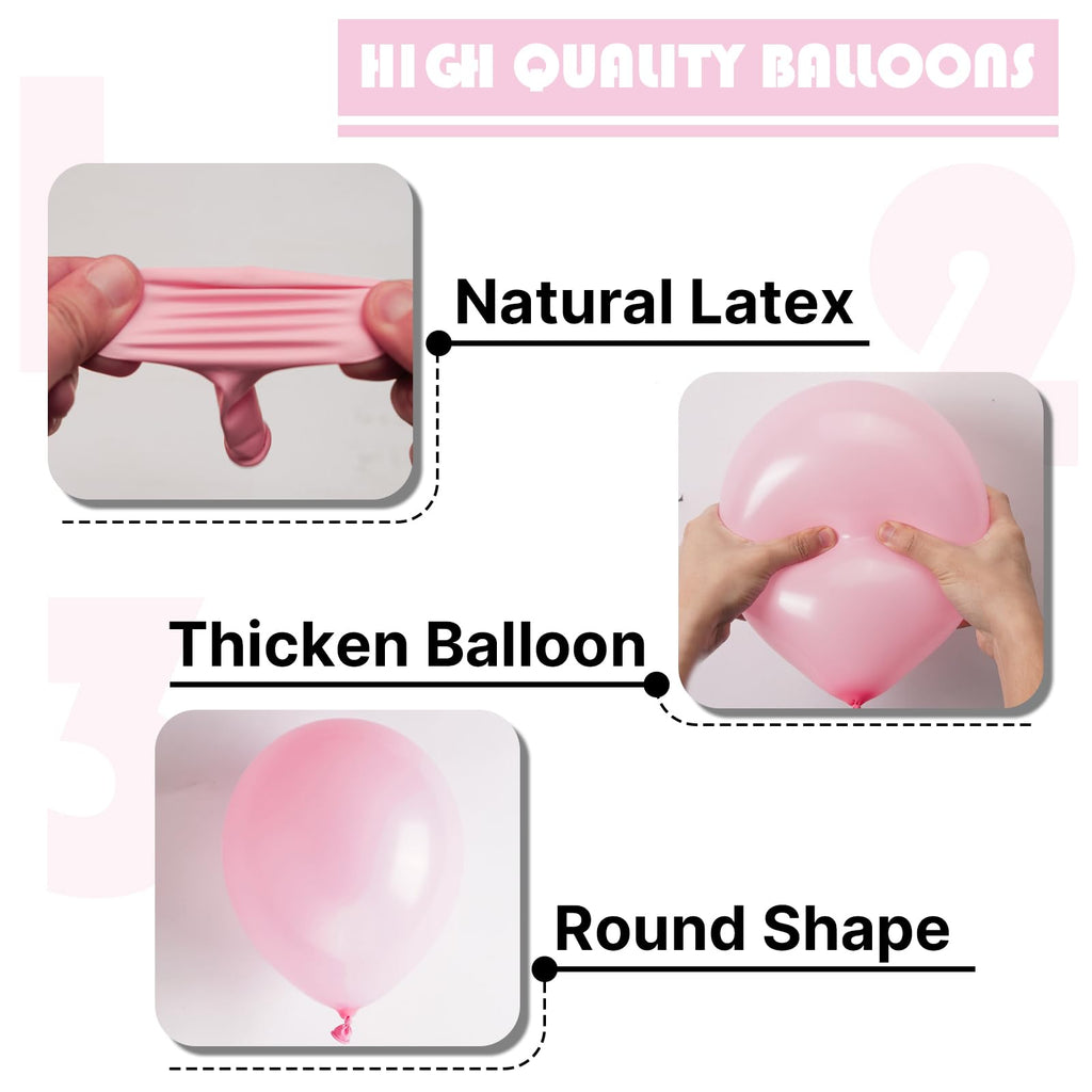PartyWoo Baby Pink Balloons 152 pcs | Pastel Arch Kit for Baby Shower & Birthday