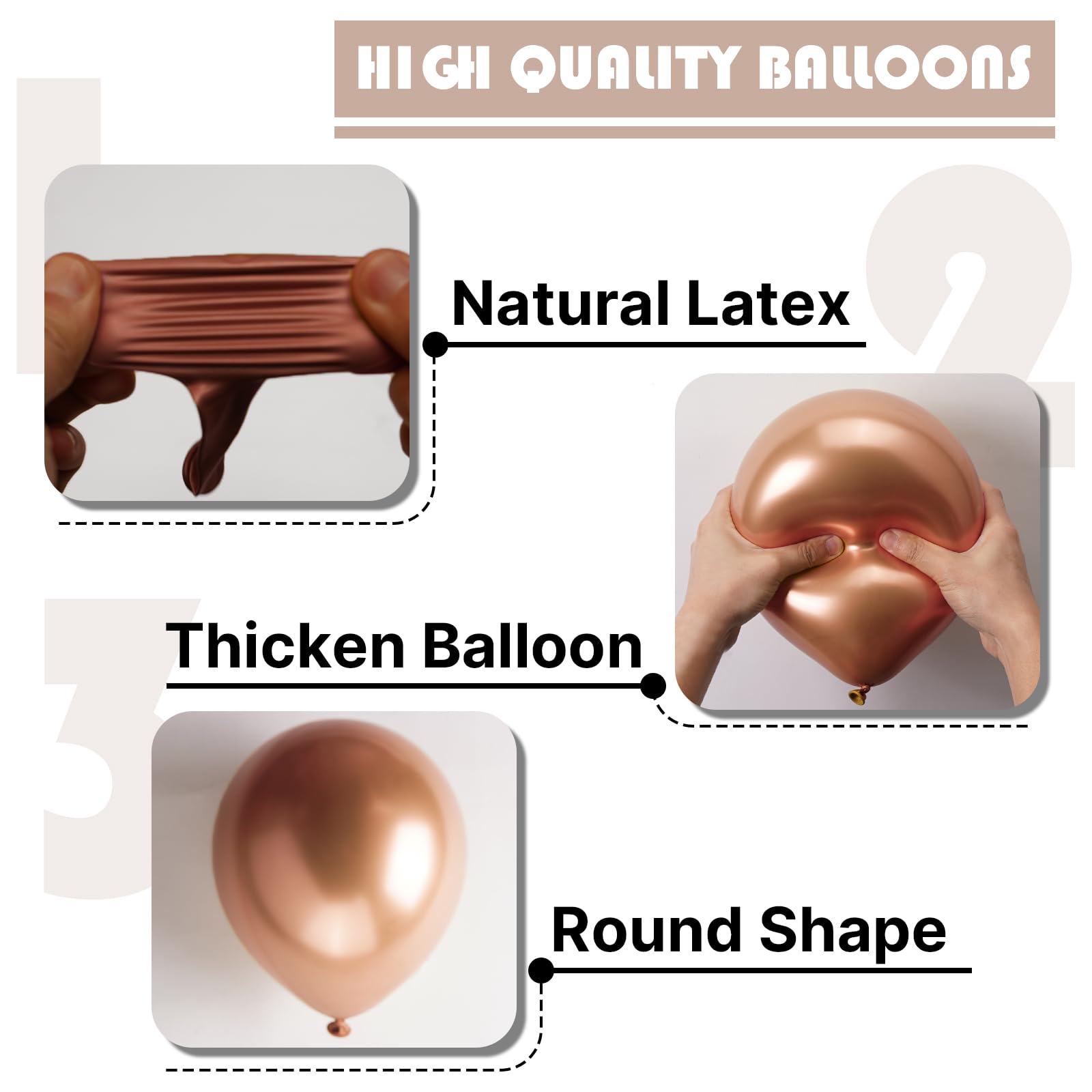 PartyWoo Metallic Rose Gold Balloons 140pcs – 18in/12in/10in/5in Balloon Arch Kit for Birthday & Events