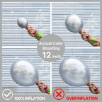PartyWoo 50pcs Silver Metallic Balloons - 5inch for Garland or Arch | Birthday & Wedding Decor