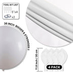 PartyWoo White Balloons 4pc 36in Giant Matte Latex Balloons for Weddings & Events – Helium or Air Y13