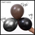 PartyWoo Black Balloons – 100 Pcs Matte Black Mixed Sizes for Balloon Garland & Arch