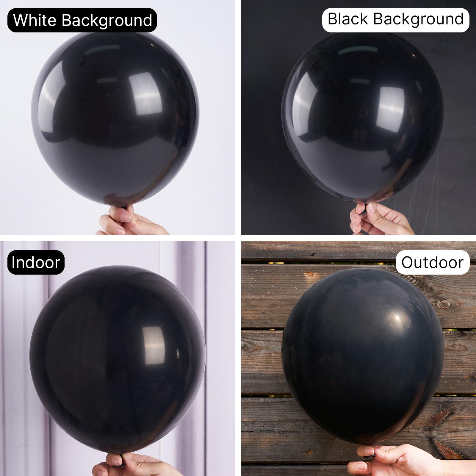 PartyWoo Black Balloons 140 Pcs | 18/12/10/5 Inch Arch Kit Garland for Parties