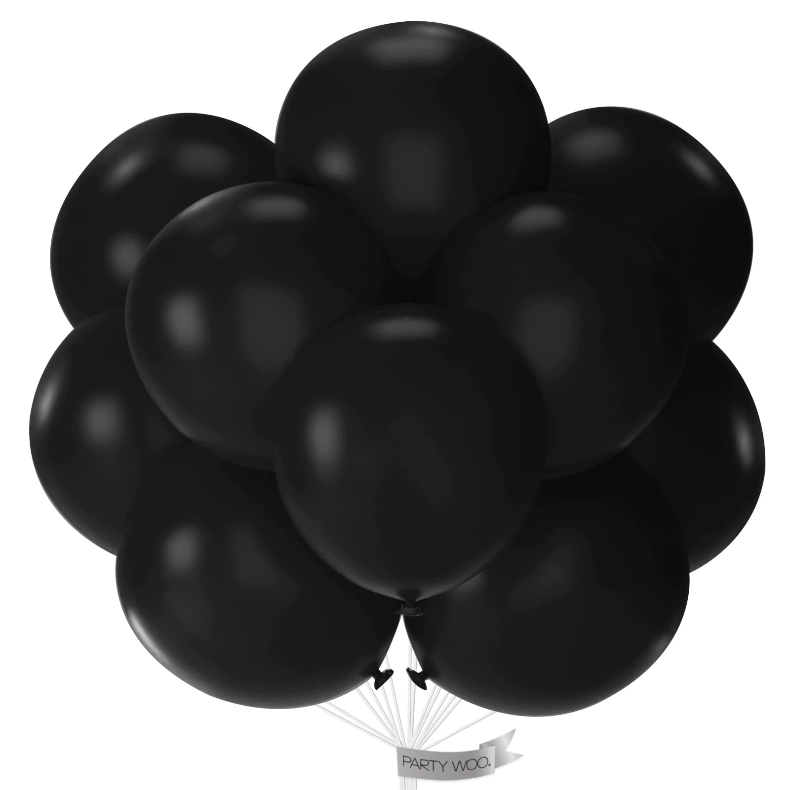 PartyWoo Black Balloons 18in Matte Latex – 20 Pack for Graduation, Birthday & Baby Shower