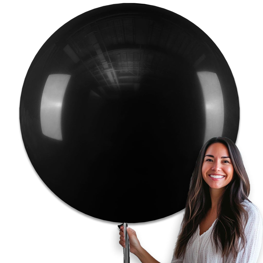 PartyWoo Black 36in Latex Balloons – 4pc Matte, Ideal for Parties & Celebrations
