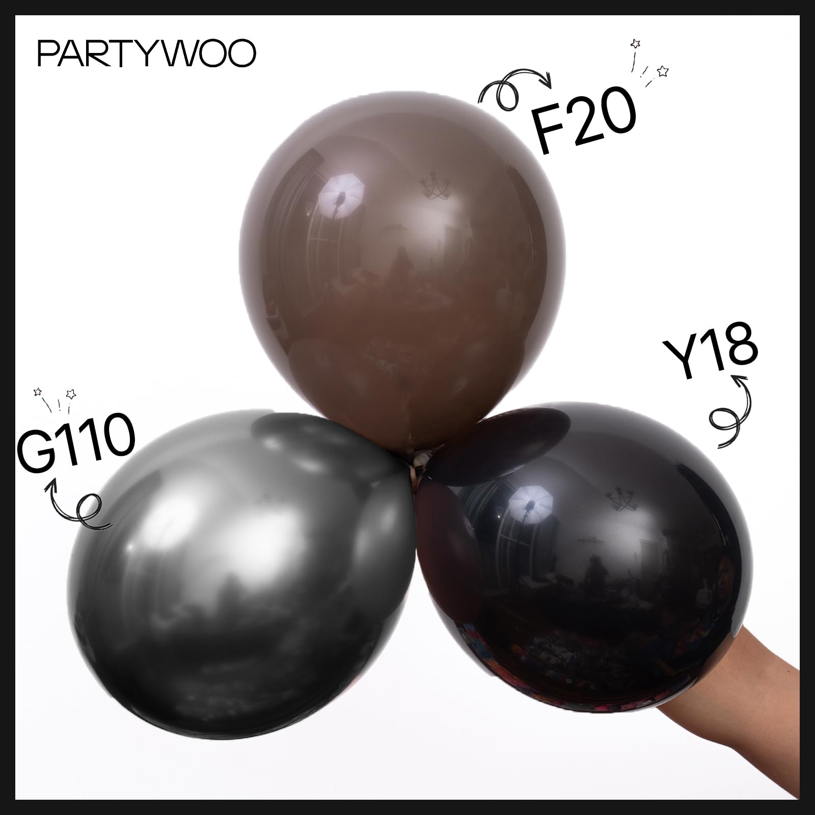 PartyWoo Black Balloons 152 Pcs Arch Kit – 18/12/10/5in for Party Decorations