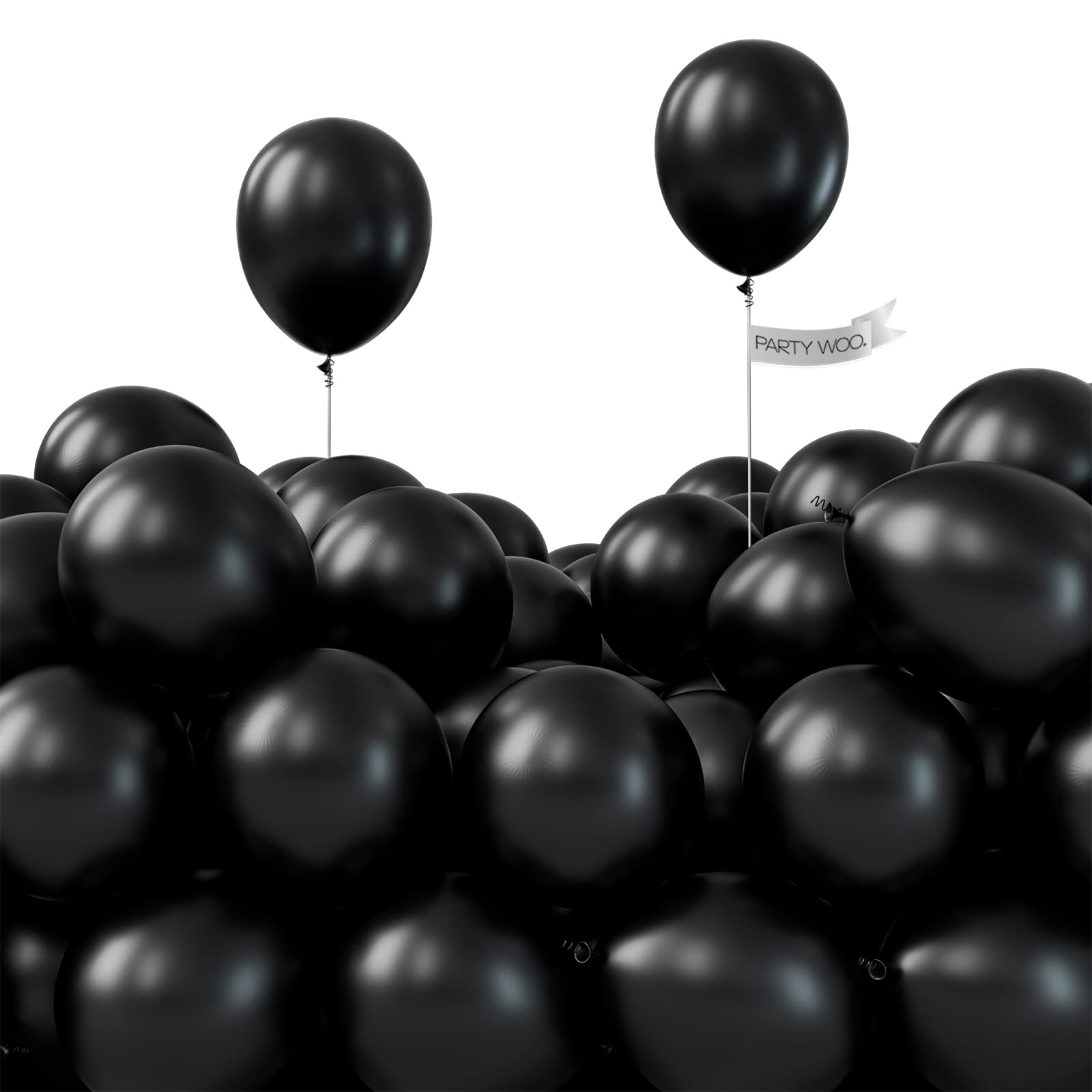 PartyWoo Black Balloons – 100pcs, 5-Inch Matte Latex Balloons for Weddings, Birthdays & Celebrations