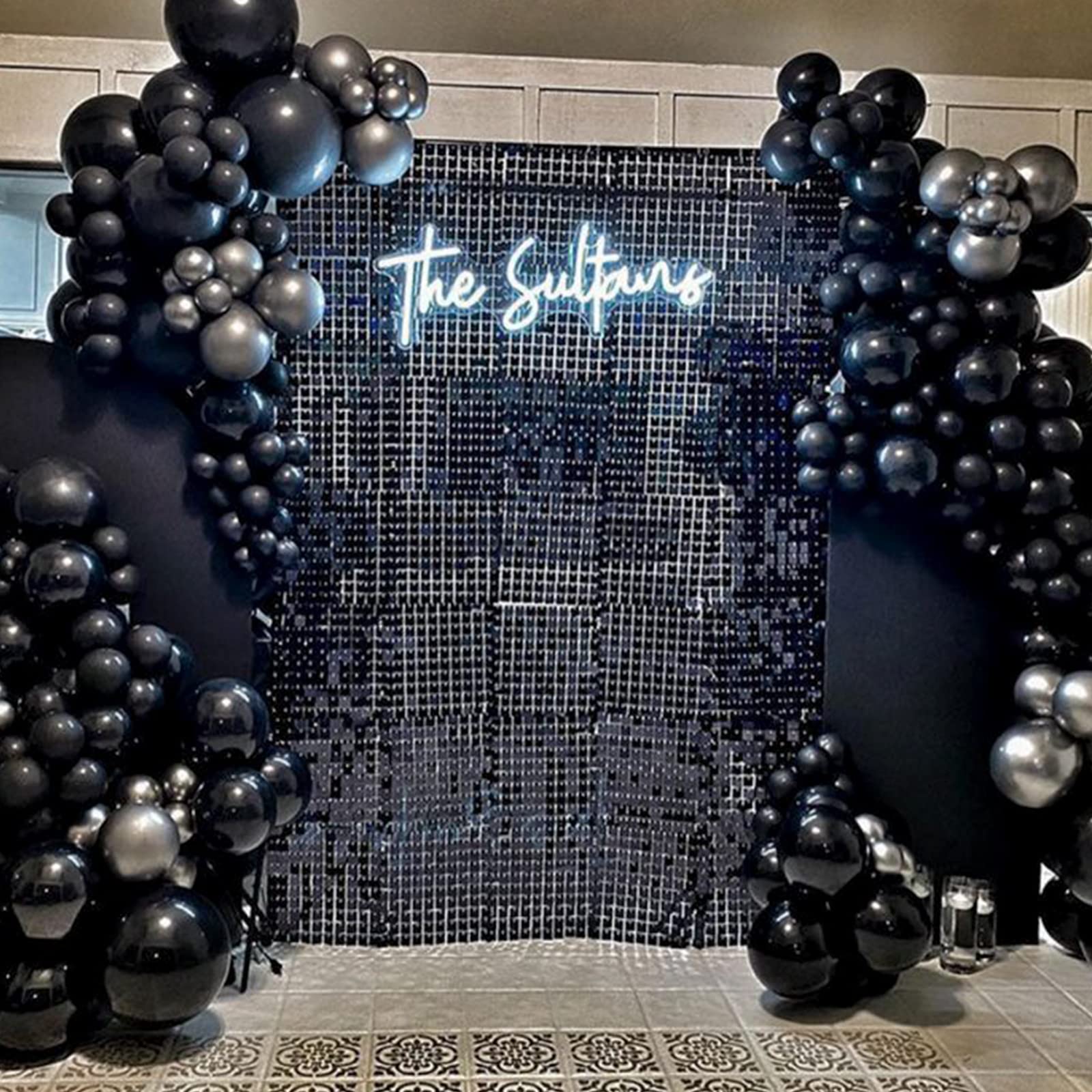 PartyWoo Black Balloons 140 Pcs | 18/12/10/5 Inch Arch Kit Garland for Parties