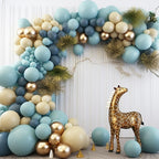 PartyWoo Blue & Gold Balloons - 140 Pcs Boho Latex for Balloon Garland & Birthday Decor