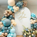 PartyWoo Blue & Gold Balloons - 140 Pcs Boho Latex for Balloon Garland & Birthday Decor