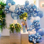 PartyWoo Metallic Light Blue Balloons — 140 pcs in 18/12/10/5 in Balloon Arch Kit