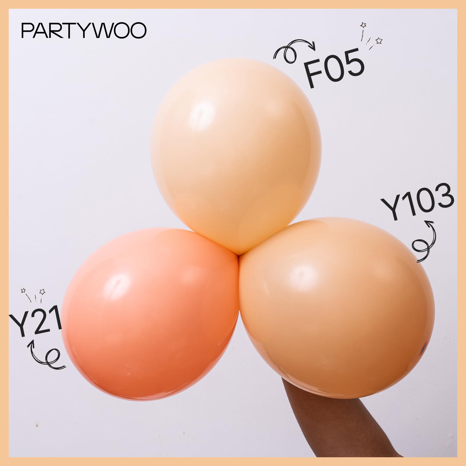 PartyWoo Nude Balloons 140pcs – Boho Apricot Neutral Arch Kit (18/12/10/5 Inch)