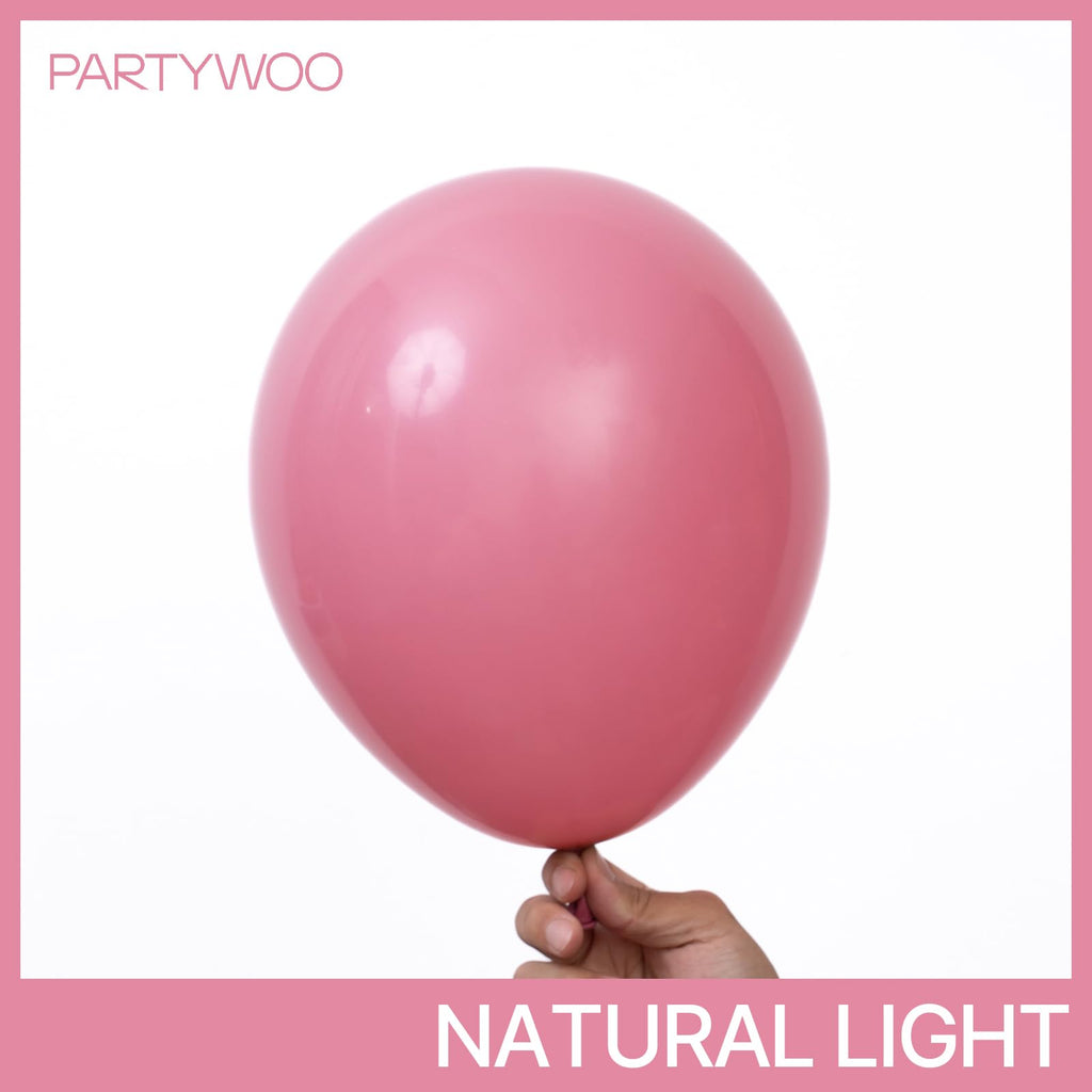 PartyWoo Mauve Balloons 50 Pcs, 12in – Dark Pink Boho Party Decor