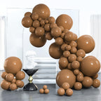 PartyWoo Brown Balloons Kit – 100 Pcs (18/12/10/5 In) for Wedding & Baby Shower