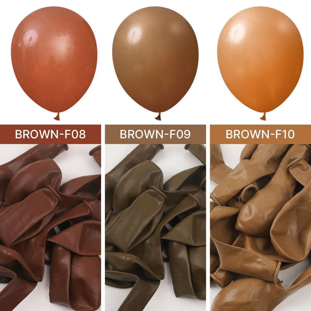 PartyWoo Brown Balloons Kit – 100 Pcs (18/12/10/5 In) for Wedding & Baby Shower