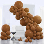 PartyWoo Brown Balloons 140 pcs – Multi-Size Arch Kit for Baby Shower, Birthday & Woodland Parties