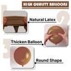 PartyWoo Brown Balloons – 50-Pack, 12-Inch Latex Neutral Balloons for Baby Shower, Birthday & Woodland Theme