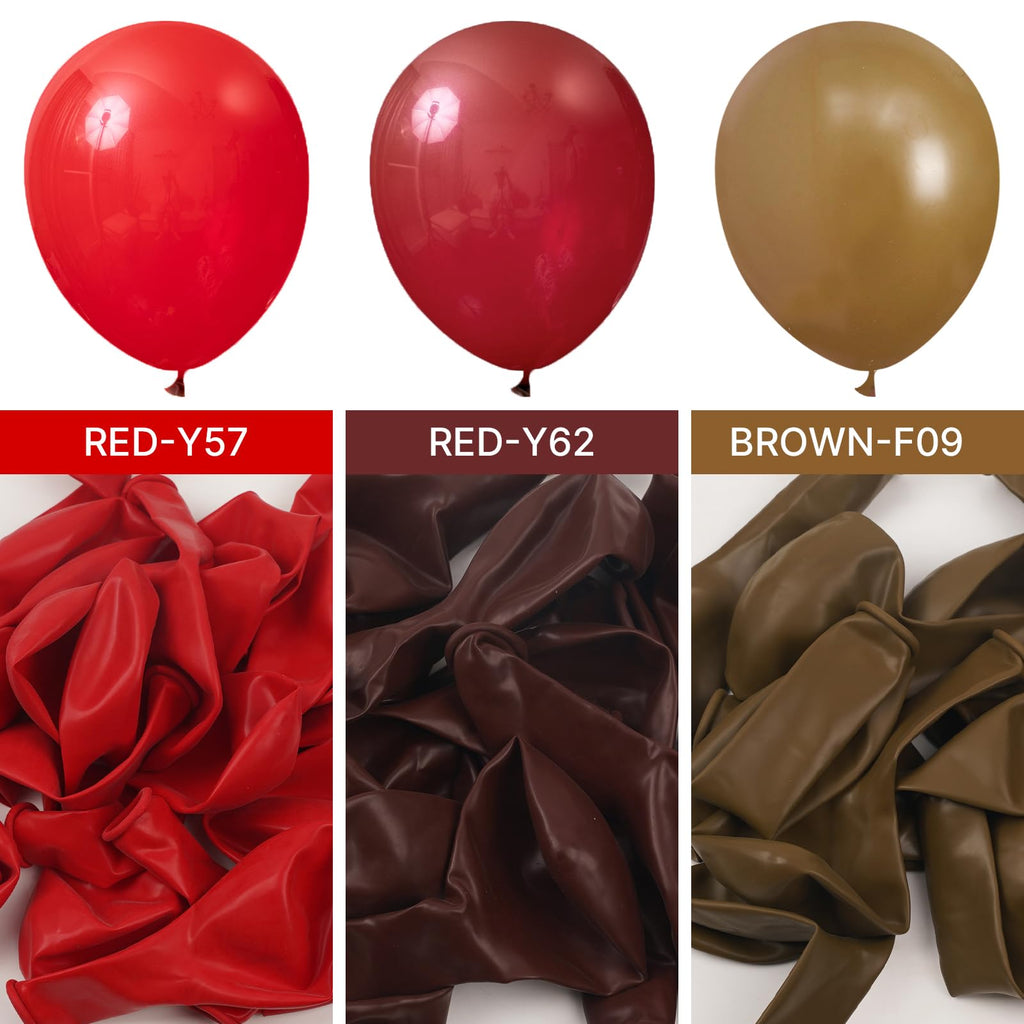 PartyWoo Burgundy Balloons 92 Pcs – Dark Chestnut Red Maroon Arch Kit for Parties