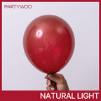 PartyWoo Burgundy Balloons – 120 Pcs Mixed Sizes (18/12/10/5) for Arch Garlands