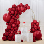 PartyWoo Burgundy Balloons 92 Pcs – Dark Chestnut Red Maroon Arch Kit for Parties