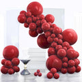 PartyWoo Burgundy Balloons – 120 Pcs Mixed Sizes (18/12/10/5) for Arch Garlands