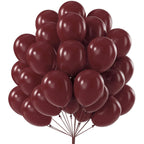 PartyWoo Burgundy Balloons 50pcs - 12in Dark Chestnut Red Maroon Party Decor