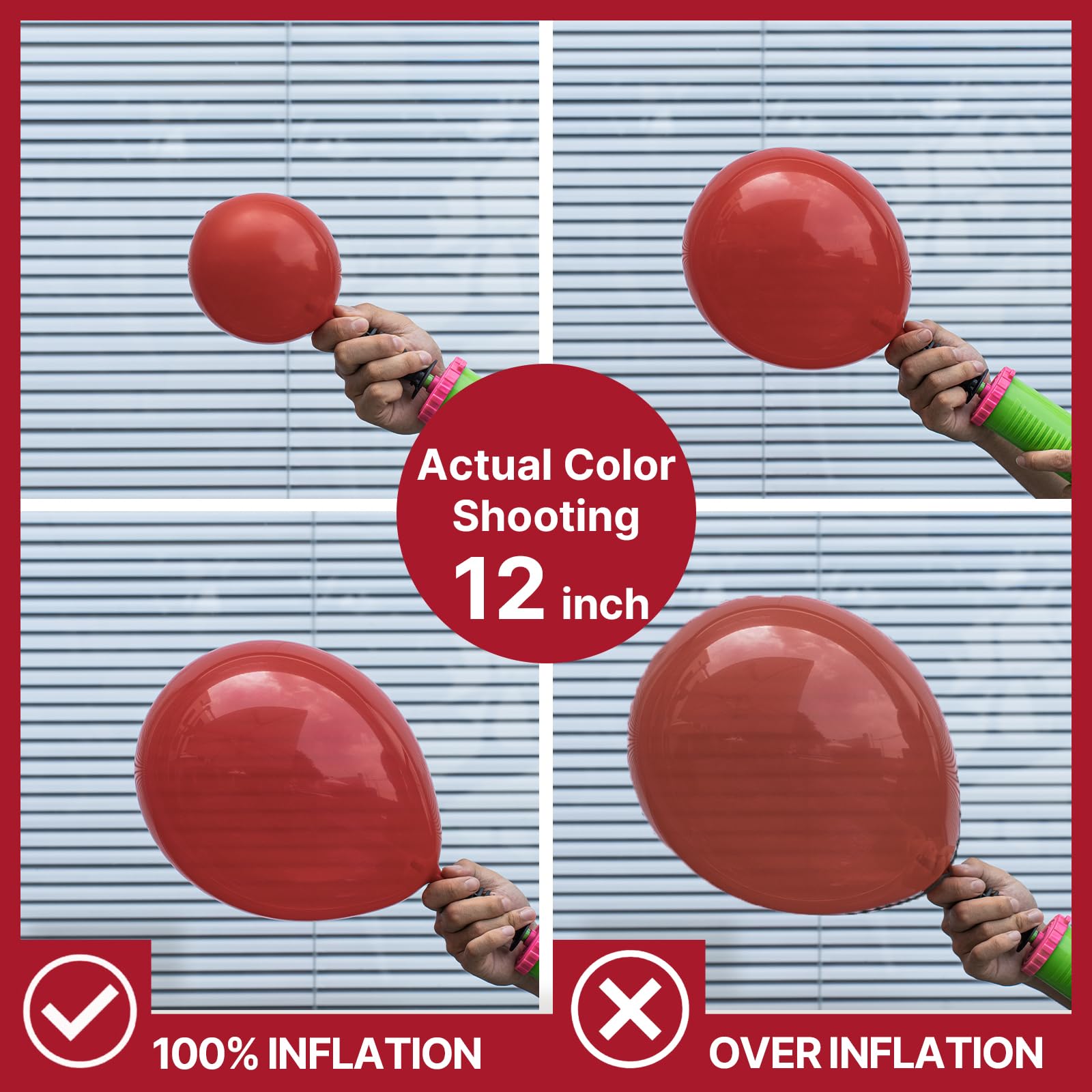 PartyWoo Burgundy Balloons 92 Pcs – Dark Chestnut Red Maroon Arch Kit for Parties