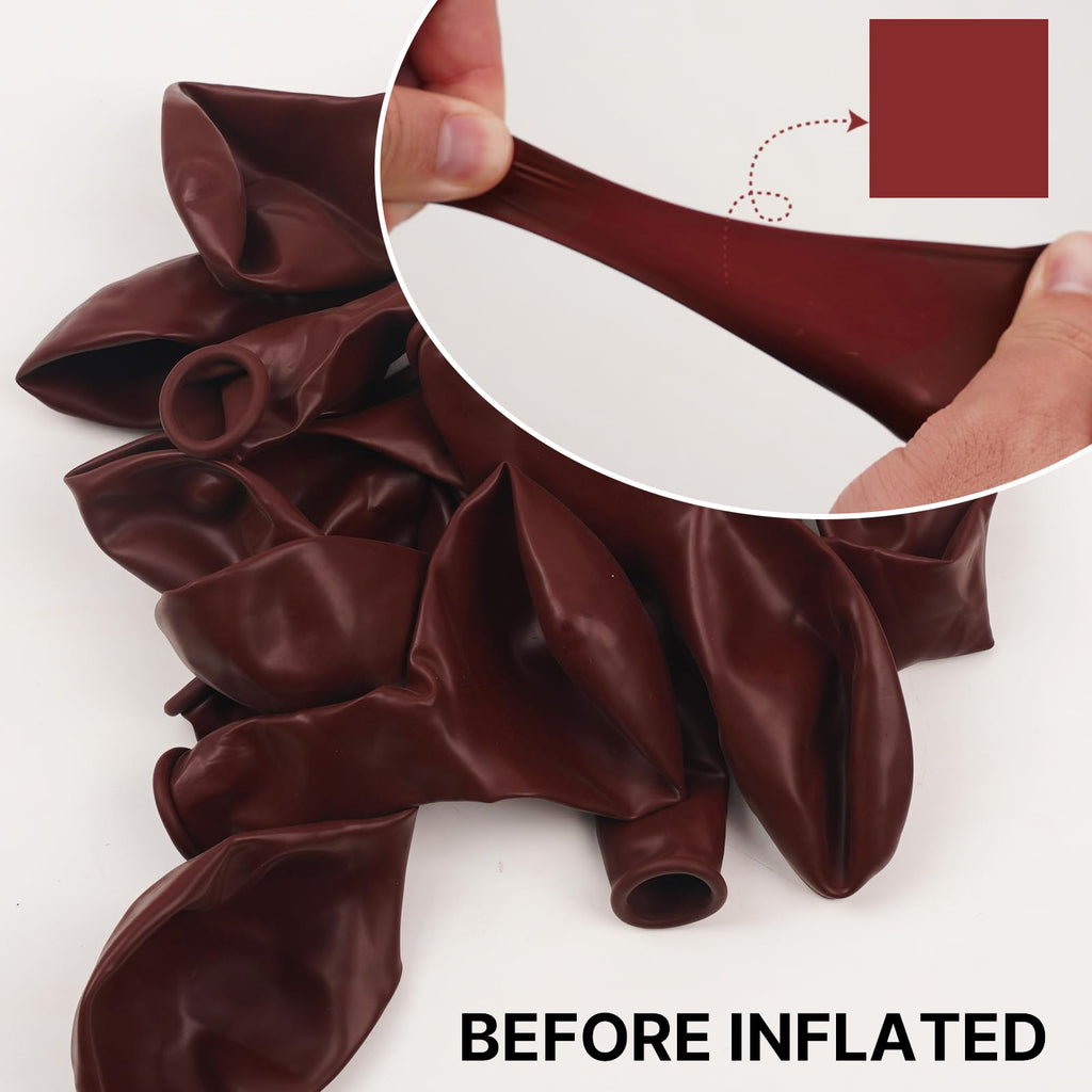 PartyWoo Burgundy Balloons 100pcs | 12in Dark Red Latex Balloons for Parties