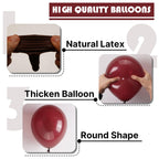 PartyWoo Burgundy Balloons 92 Pcs – Dark Chestnut Red Maroon Arch Kit for Parties