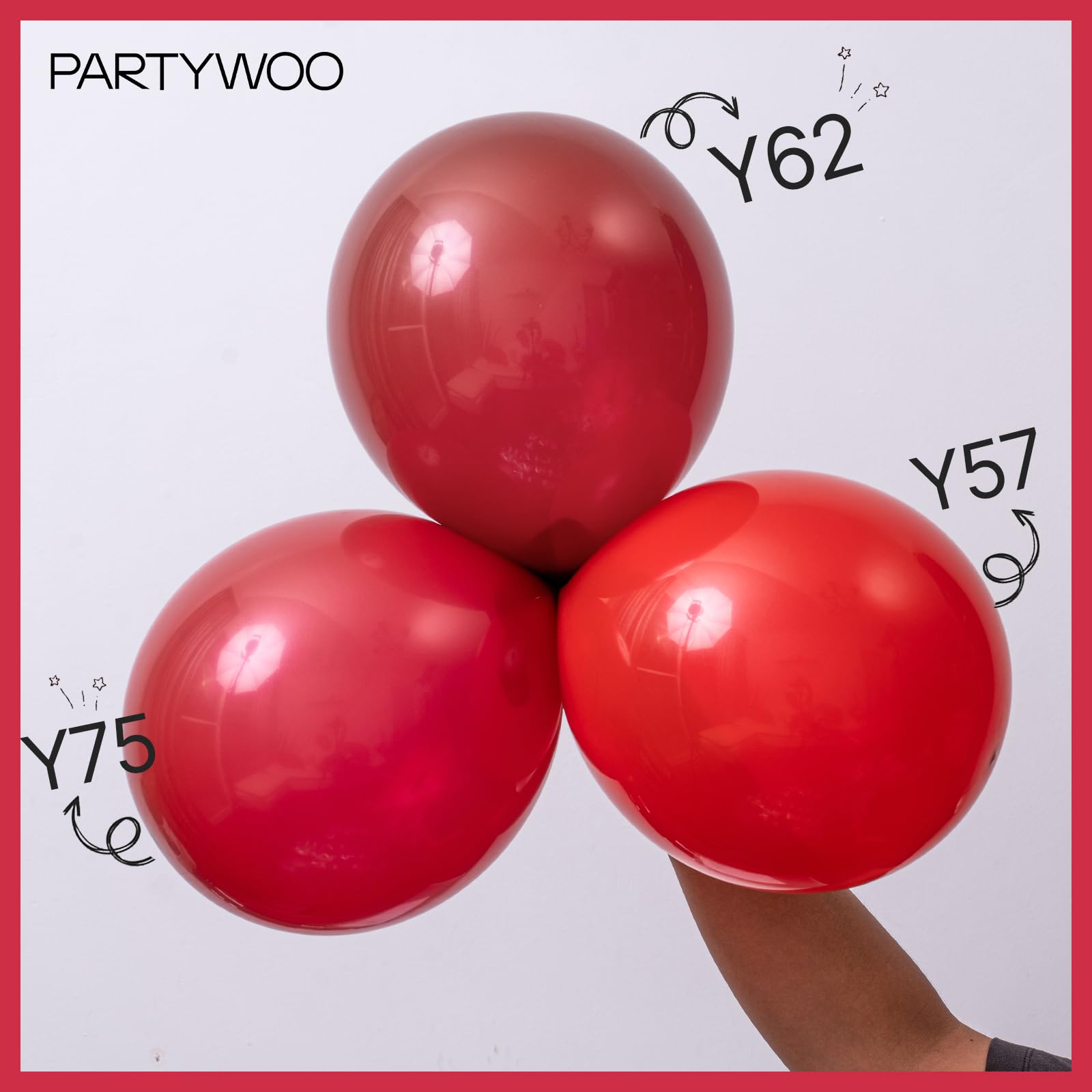 PartyWoo Burgundy Balloons 100pcs | 12in Dark Red Latex Balloons for Parties