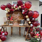 PartyWoo Burgundy Balloons 92 Pcs – Dark Chestnut Red Maroon Arch Kit for Parties