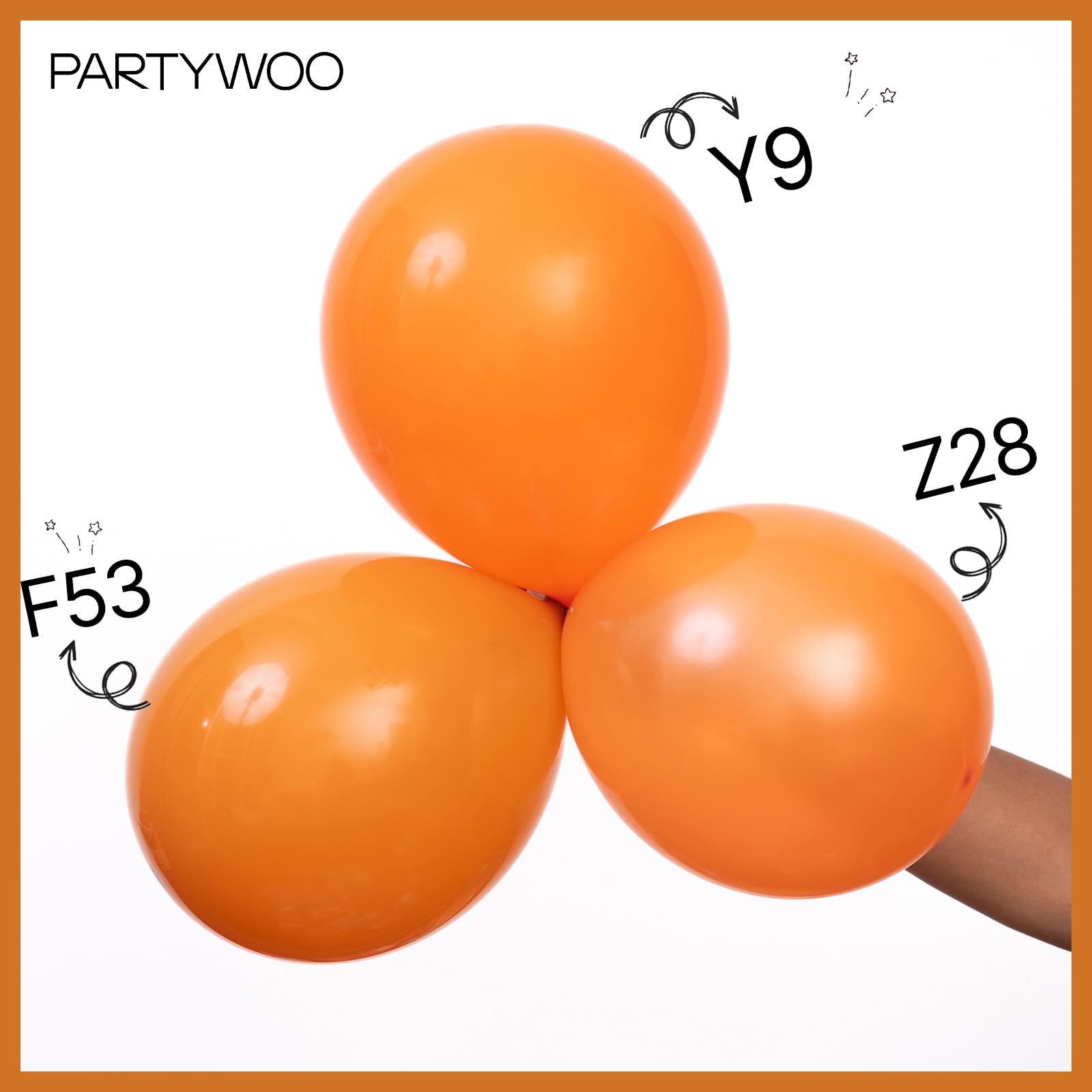 PartyWoo Burnt Orange Balloons 140pcs – Fall Color Balloon Arch Kit (18/12/10/5 in)