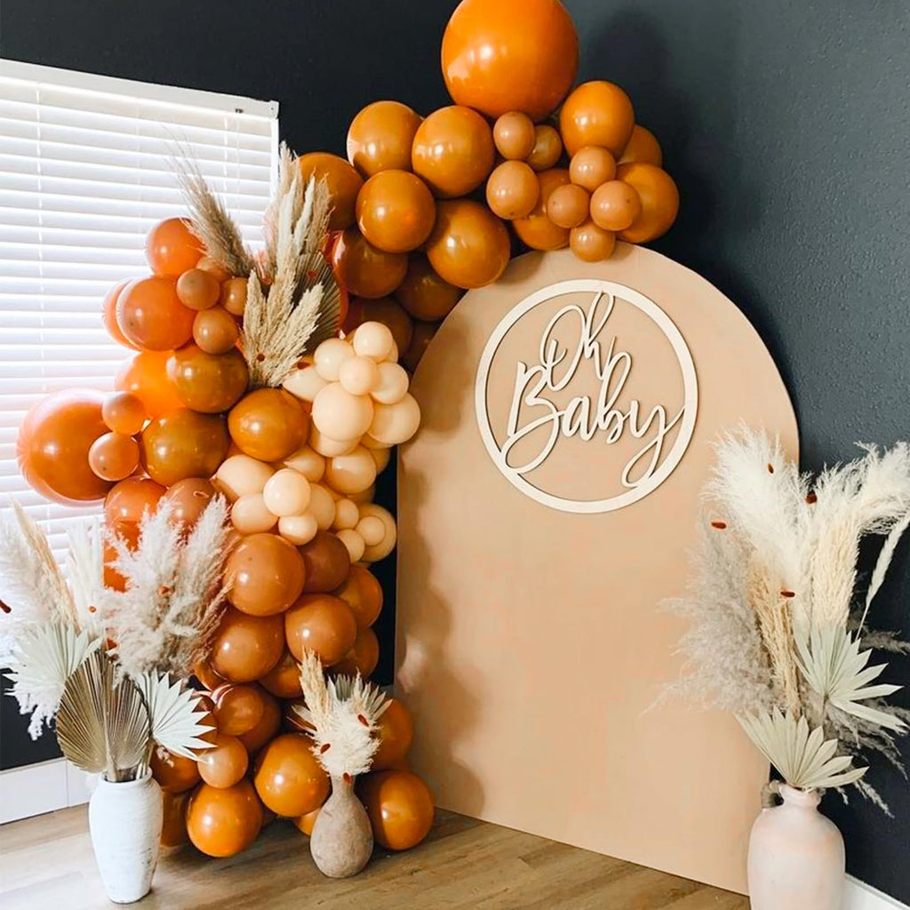 PartyWoo Burnt Orange Balloons 140pcs – Fall Color Balloon Arch Kit (18/12/10/5 in)
